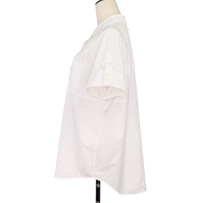 21ss Hermes Fixed Wing Cotton Roll Up Blouse Shirt 40 White Women's Used