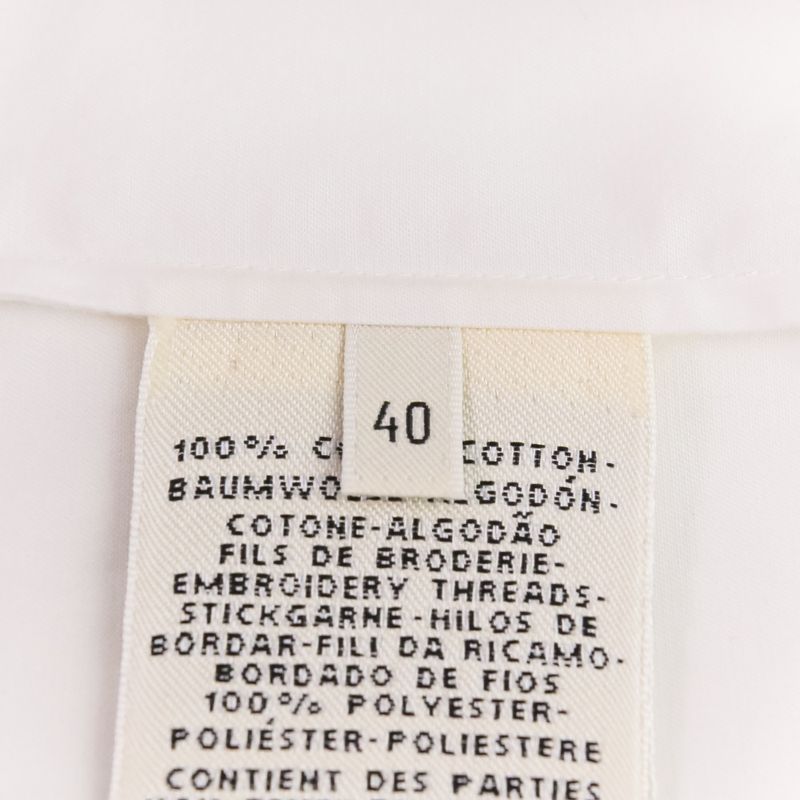 21ss Hermes Fixed Wing Cotton Roll Up Blouse Shirt 40 White Women's Used