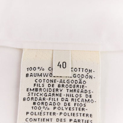 21ss Hermes Fixed Wing Cotton Roll Up Blouse Shirt 40 White Women's Used