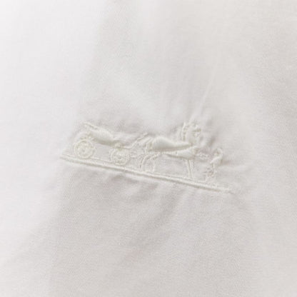 21ss Hermes Fixed Wing Cotton Roll Up Blouse Shirt 40 White Women's Used
