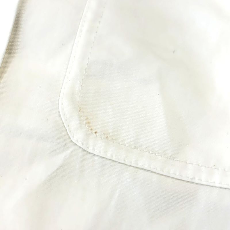 21ss Hermes Fixed Wing Cotton Roll Up Blouse Shirt 40 White Women's Used