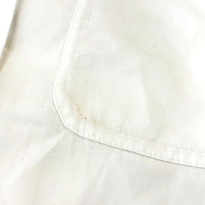 21ss Hermes Fixed Wing Cotton Roll Up Blouse Shirt 40 White Women's Used