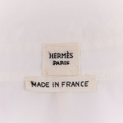 21ss Hermes Fixed Wing Cotton Roll Up Blouse Shirt 40 White Women's Used