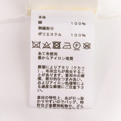 21ss Hermes Fixed Wing Cotton Roll Up Blouse Shirt 40 White Women's Used