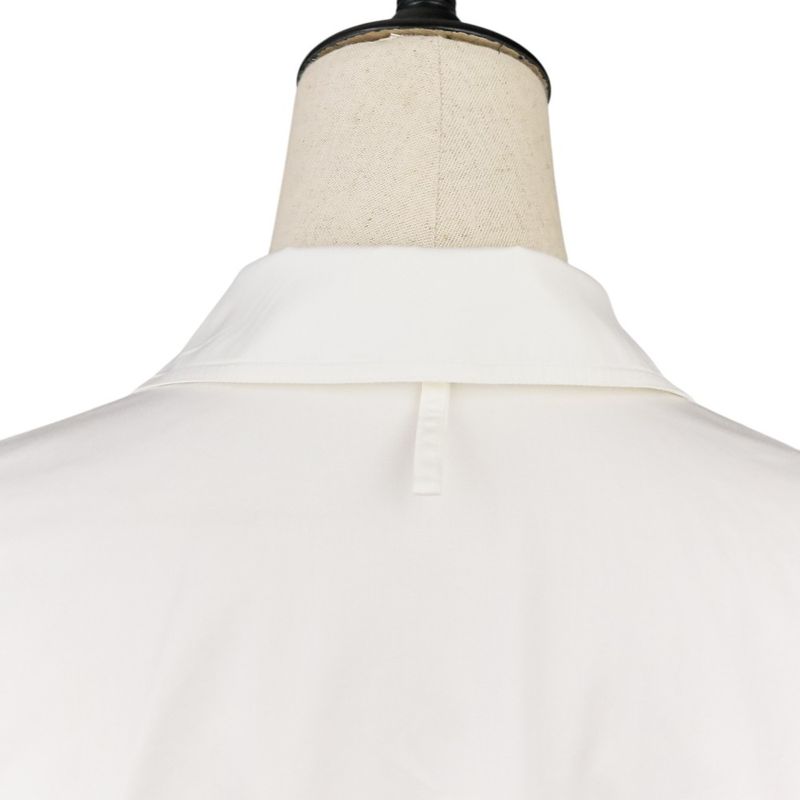 21ss Hermes Fixed Wing Cotton Roll Up Blouse Shirt 40 White Women's Used