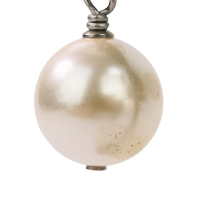 Good 16v Chanel Faux Pearl and Rhinestone Coco Mark Stud Earrings White Silver