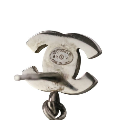 Good 16v Chanel Faux Pearl and Rhinestone Coco Mark Stud Earrings White Silver