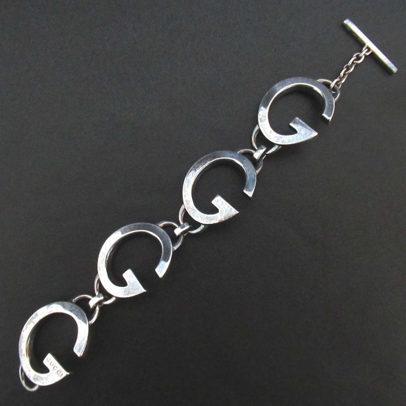 Gucci Tom Ford Period G Logo Bracelet 925sv Silver Men Women Used