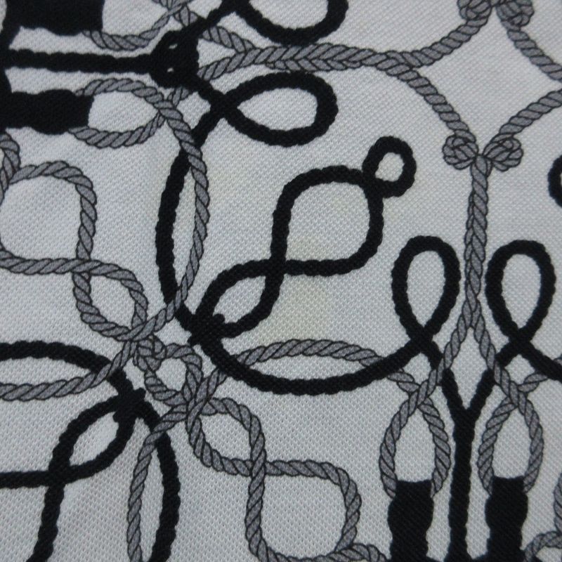 Good Hermes Cordriere Print Short Sleeve Micro T-Shirt Size 38 White Women's