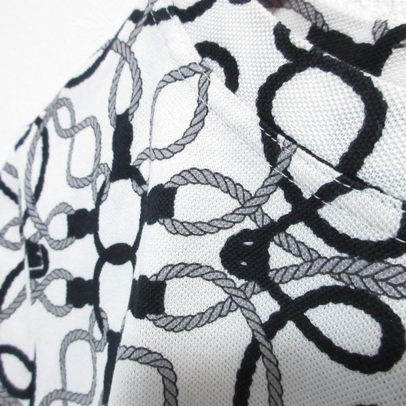 Good Hermes Cordriere Print Short Sleeve Micro T-Shirt Size 38 White Women's