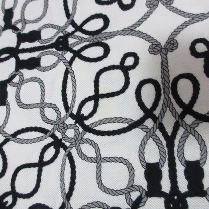 Good Hermes Cordriere Print Short Sleeve Micro T-Shirt Size 38 White Women's