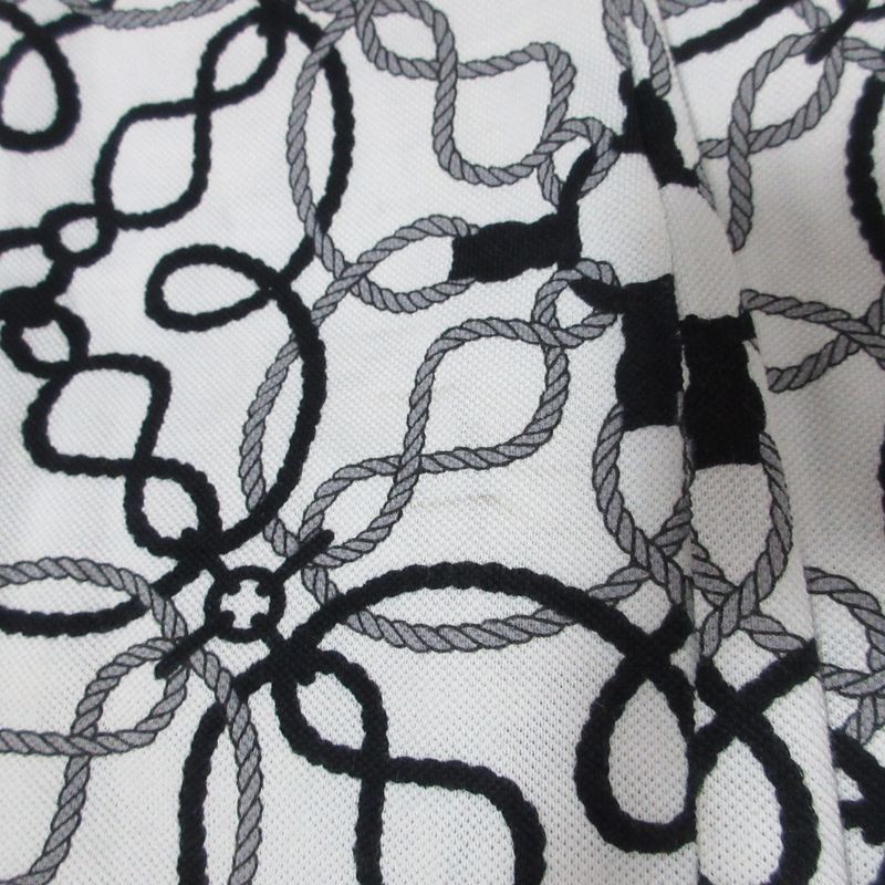 Good Hermes Cordriere Print Short Sleeve Micro T-Shirt Size 38 White Women's