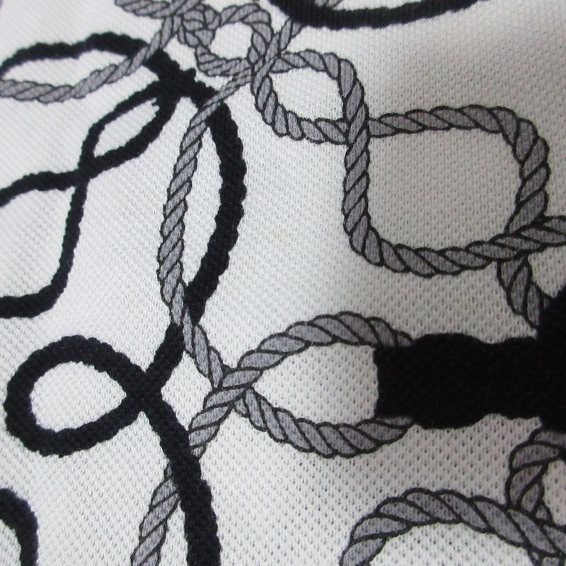 Good Hermes Cordriere Print Short Sleeve Micro T-Shirt Size 38 White Women's