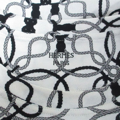 Good Hermes Cordriere Print Short Sleeve Micro T-Shirt Size 38 White Women's