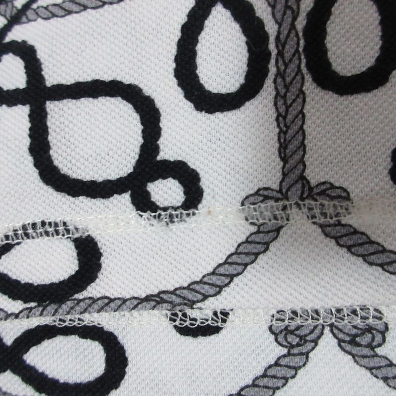 Good Hermes Cordriere Print Short Sleeve Micro T-Shirt Size 38 White Women's