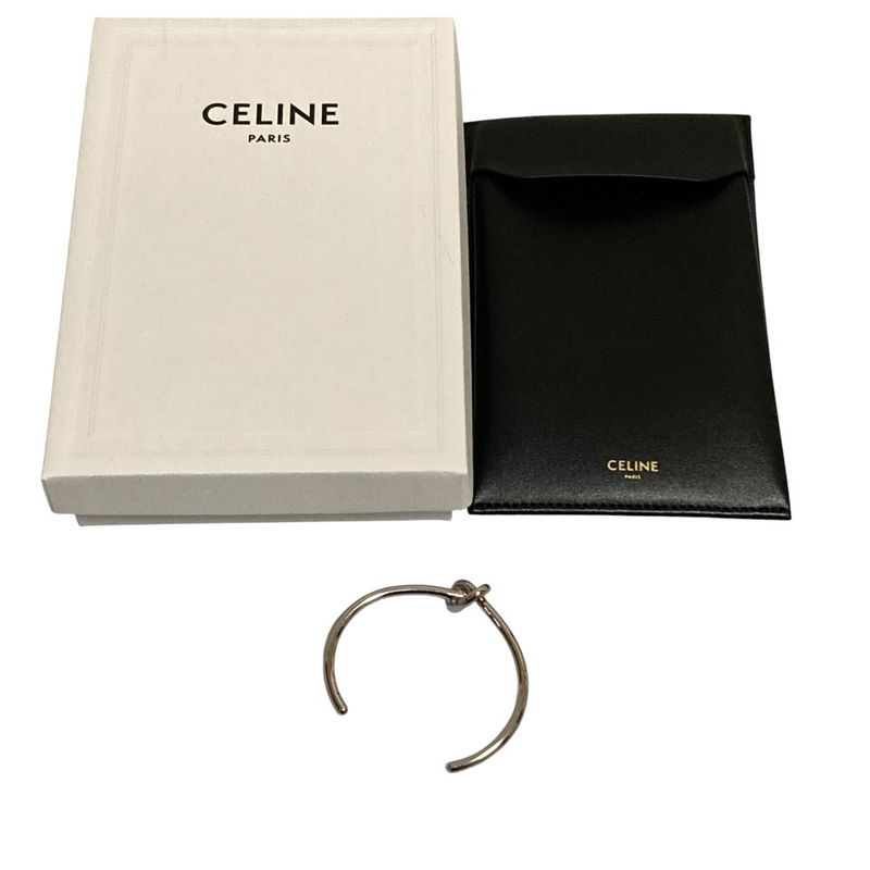 Celine Knot Extra Thin Bracelet Bangle Silver Color Women's Used