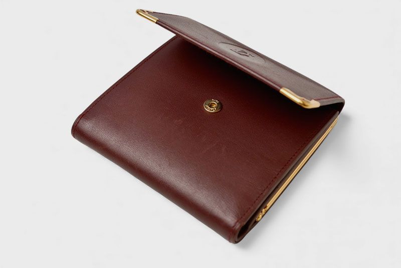 Cartier Folded Wallet Trifold Vintage Cartier Must De Cartier Bordeaux With