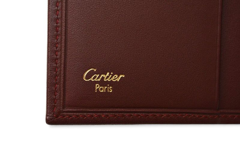 Cartier Folded Wallet Trifold Vintage Cartier Must De Cartier Bordeaux With