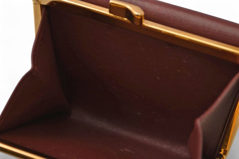 Cartier Folded Wallet Trifold Vintage Cartier Must De Cartier Bordeaux With