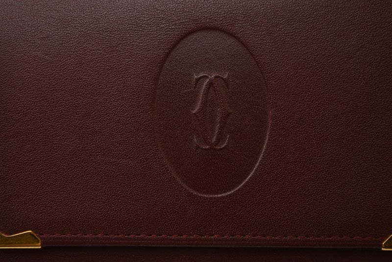 Cartier Folded Wallet Trifold Vintage Cartier Must De Cartier Bordeaux With