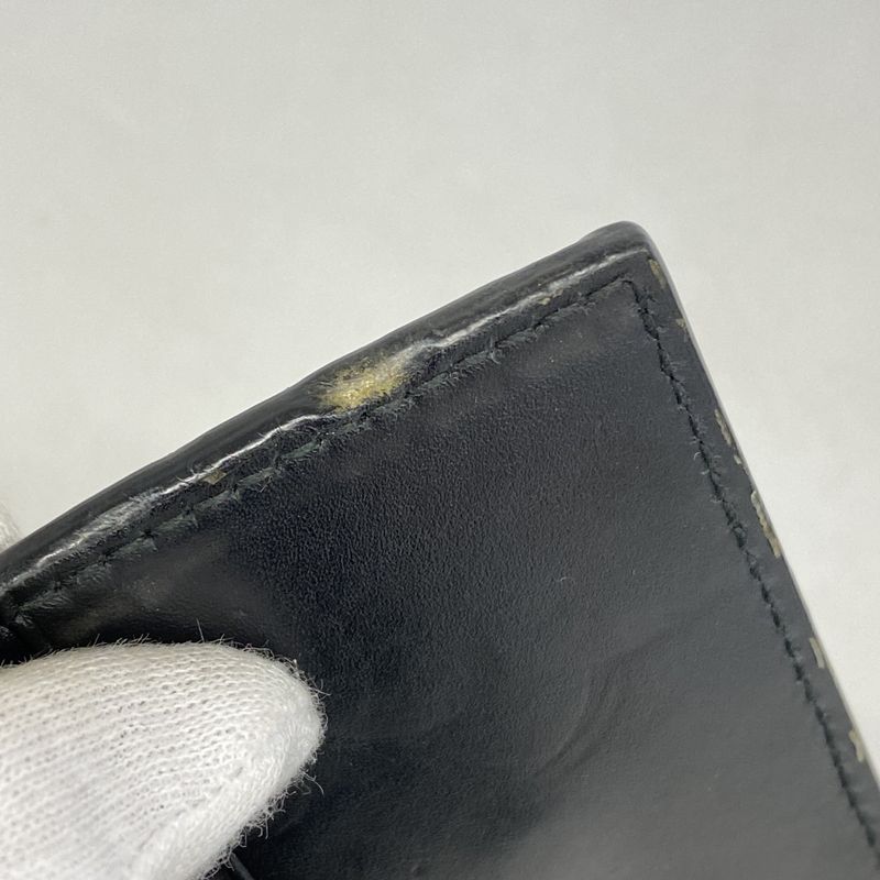 Gucci Key Case Guccissima Sherry Line 408828 Leather Black Silver Hardware Men