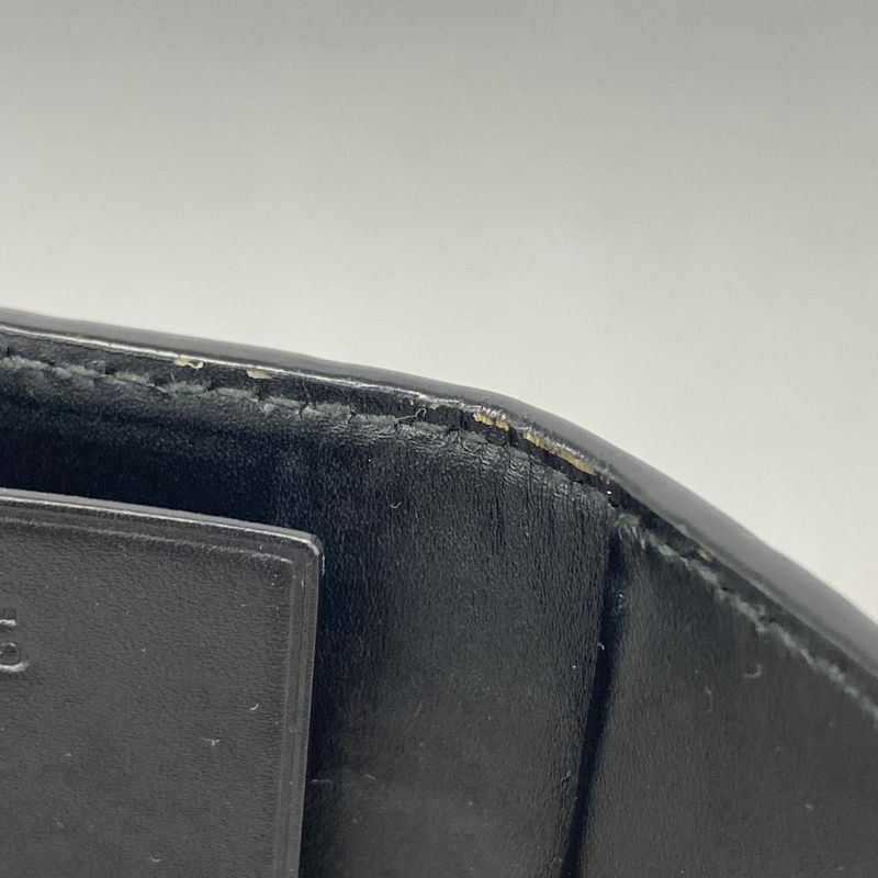 Gucci Key Case Guccissima Sherry Line 408828 Leather Black Silver Hardware Men