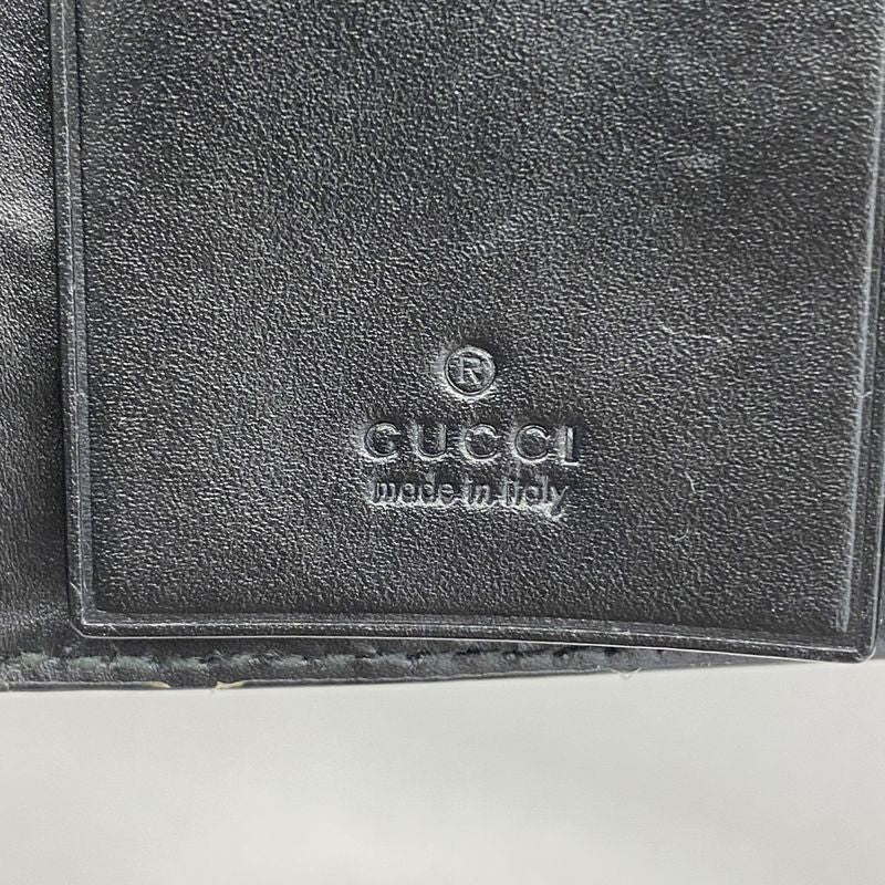 Gucci Key Case Guccissima Sherry Line 408828 Leather Black Silver Hardware Men