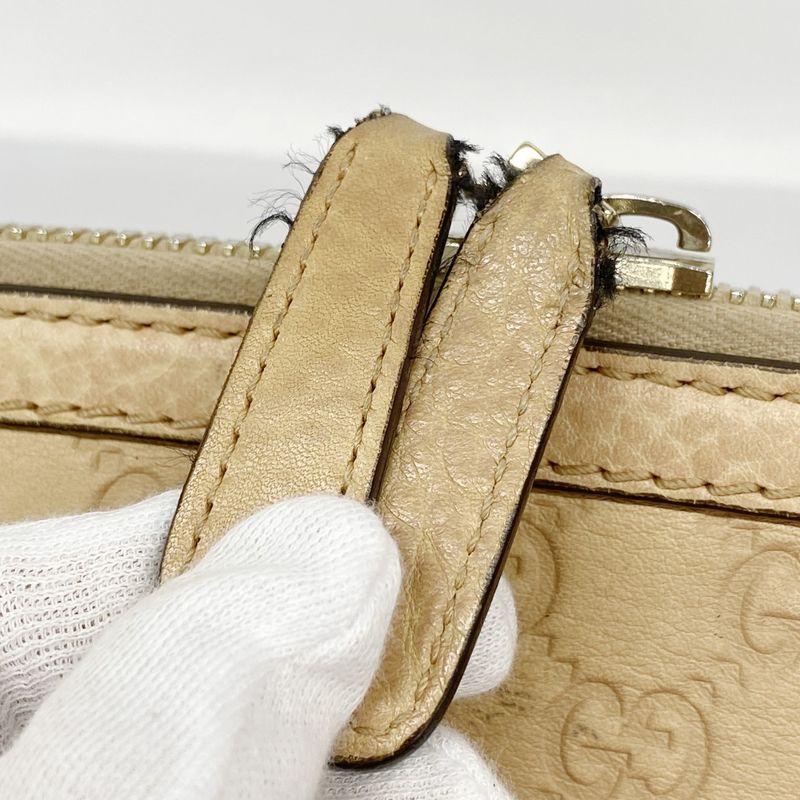 Gucci Handbag Guccissima Horsebit 247286 Leather Beige Chien Pan Gold Hardware