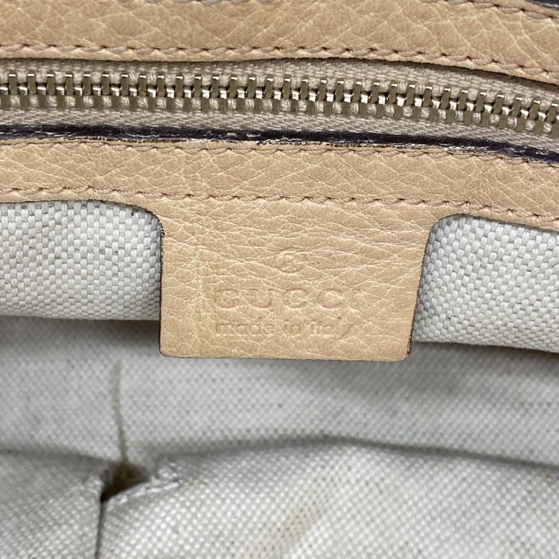 Gucci Handbag Guccissima Horsebit 247286 Leather Beige Chien Pan Gold Hardware