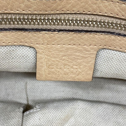 Gucci Handbag Guccissima Horsebit 247286 Leather Beige Chien Pan Gold Hardware