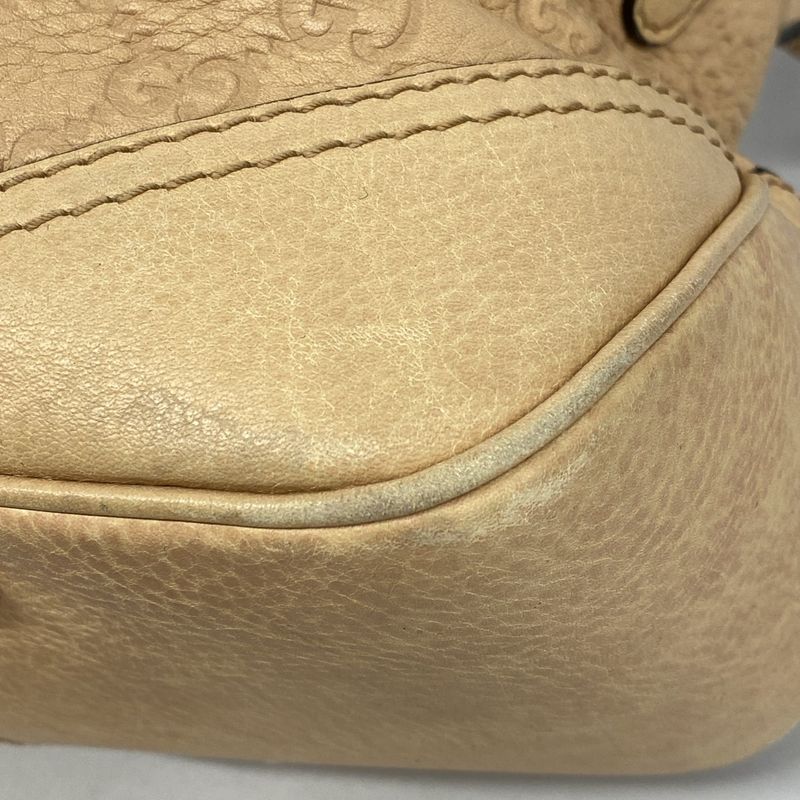 Gucci Handbag Guccissima Horsebit 247286 Leather Beige Chien Pan Gold Hardware