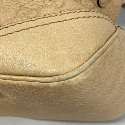 Gucci Handbag Guccissima Horsebit 247286 Leather Beige Chien Pan Gold Hardware