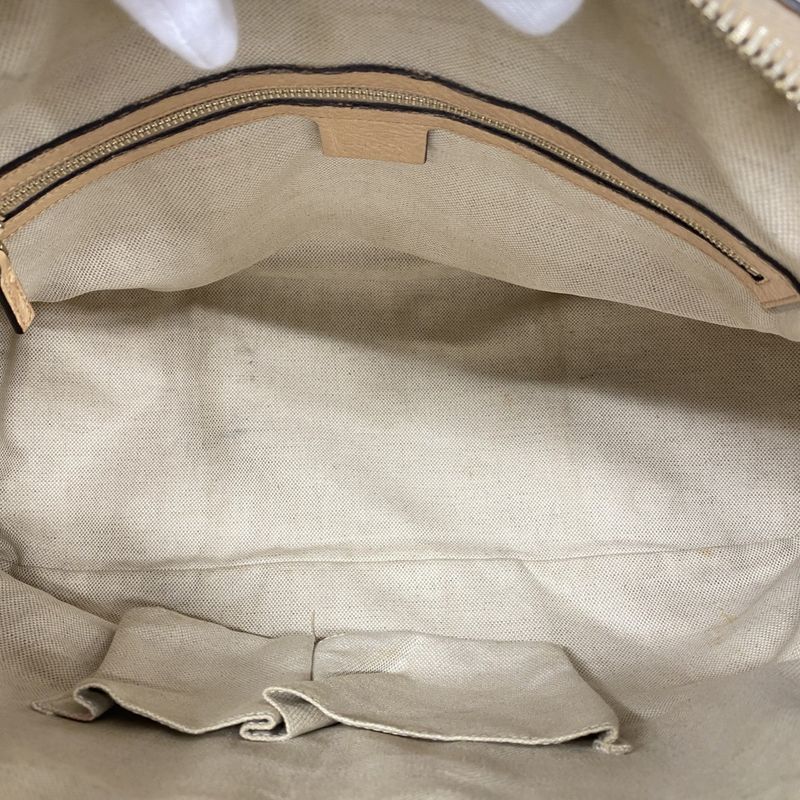 Gucci Handbag Guccissima Horsebit 247286 Leather Beige Chien Pan Gold Hardware