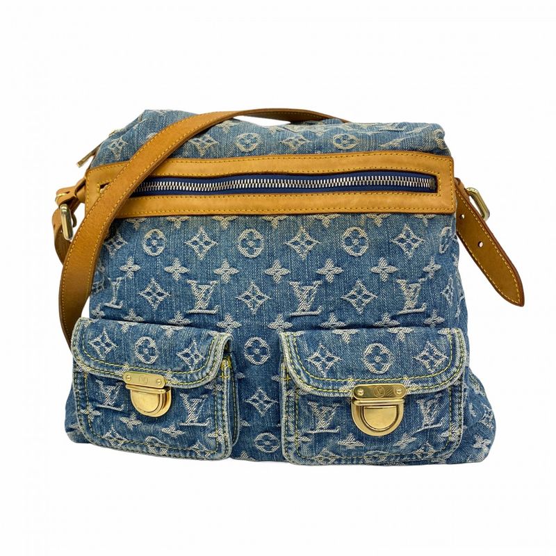 Louis Vuitton Shoulder Bag Monogram Denim Baggy GM M95048 Blue Ladies