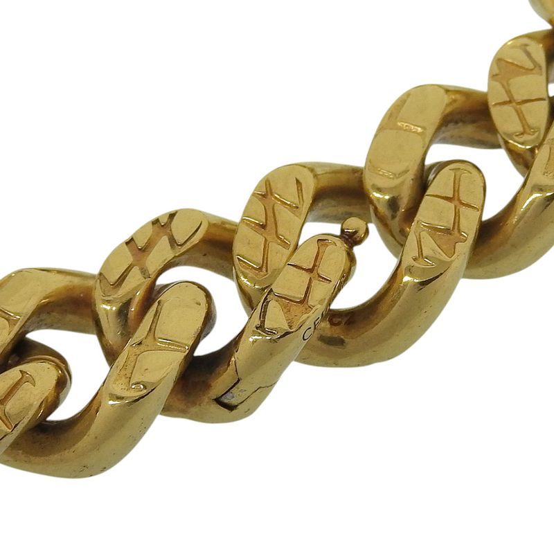Celine Eddie Period Chain Bracelet GP Gold Color Women's Used