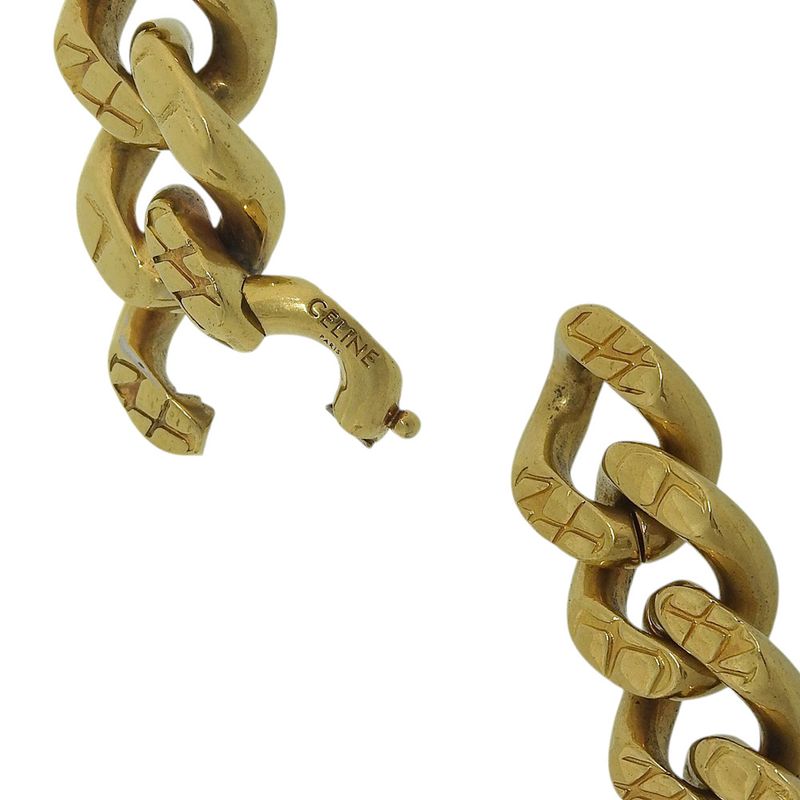 Celine Eddie Period Chain Bracelet GP Gold Color Women's Used