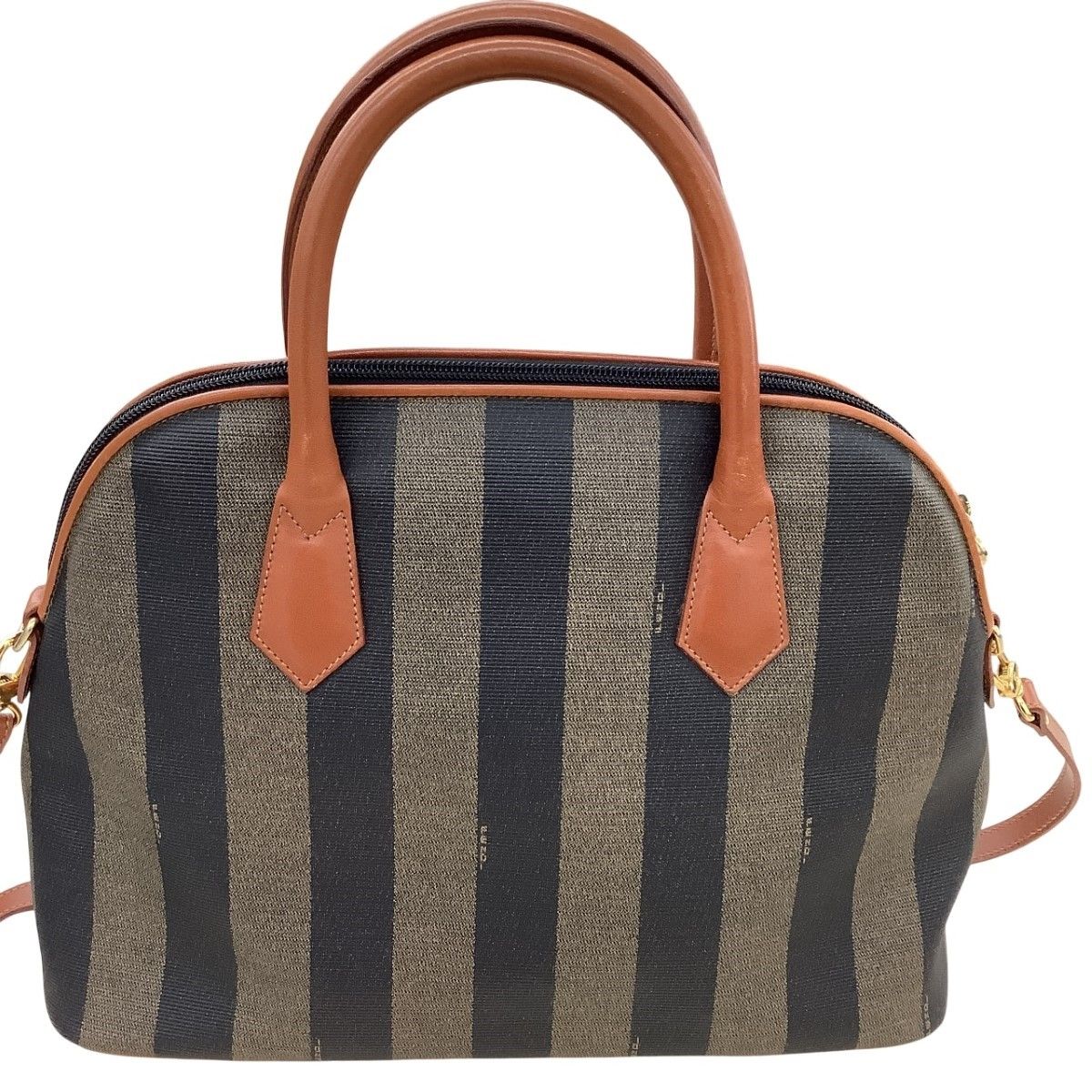 Fendi Women's Handbag PVC Pecan Pattern Brown