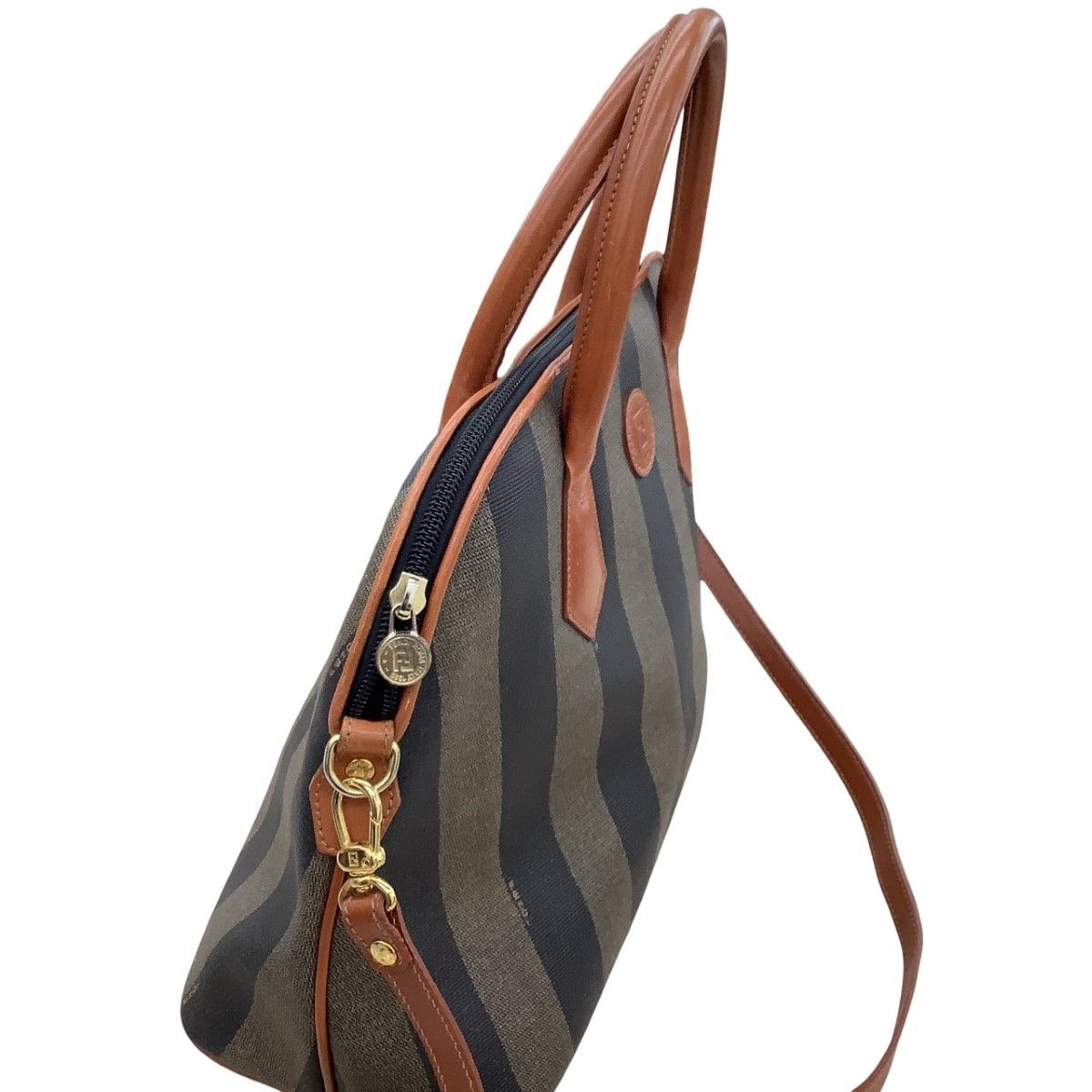 Fendi Women's Handbag PVC Pecan Pattern Brown