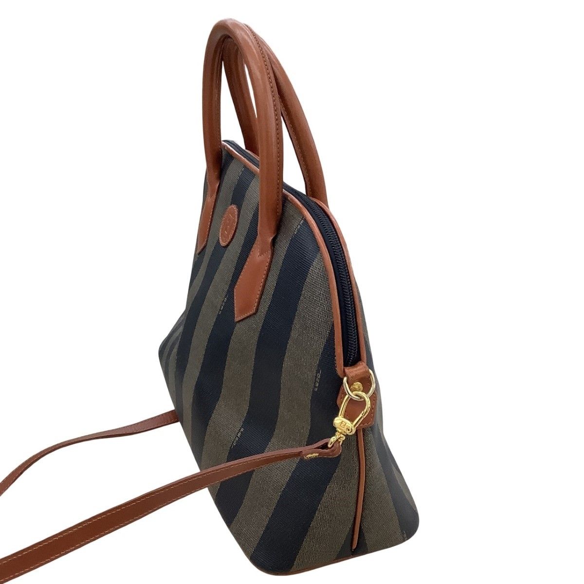 Fendi Women's Handbag PVC Pecan Pattern Brown