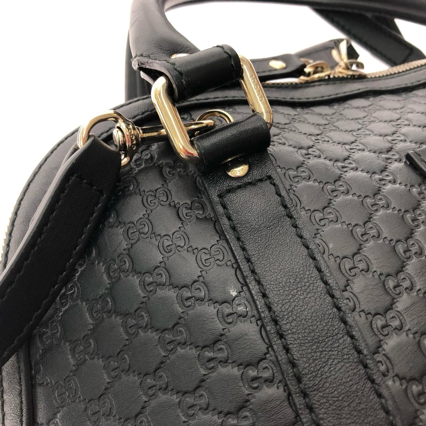 Gucci Women's Handbag Micro Gucci Guccissima Dome Shape 449663 Black