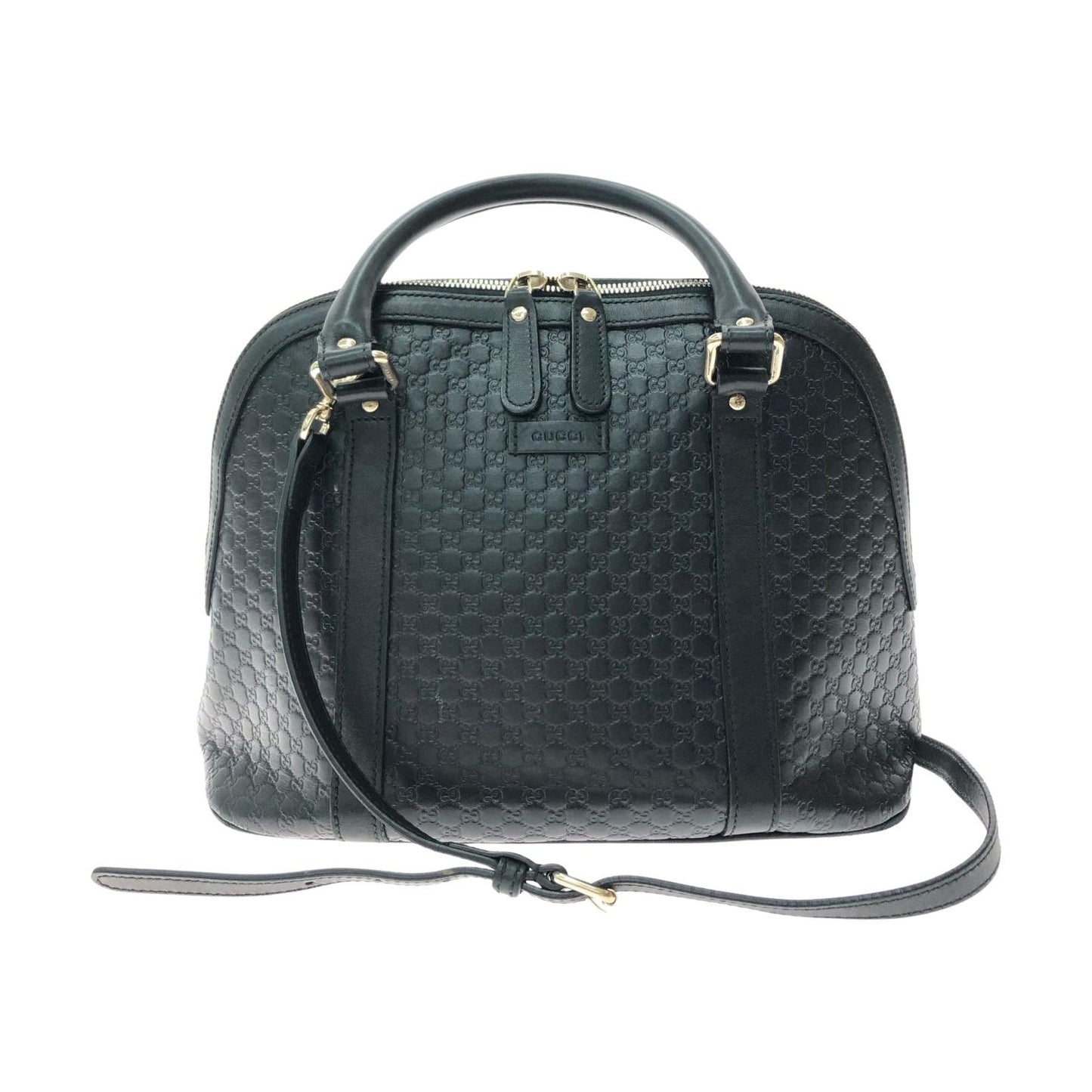 Gucci Women's Handbag Micro Gucci Guccissima Dome Shape 449663 Black