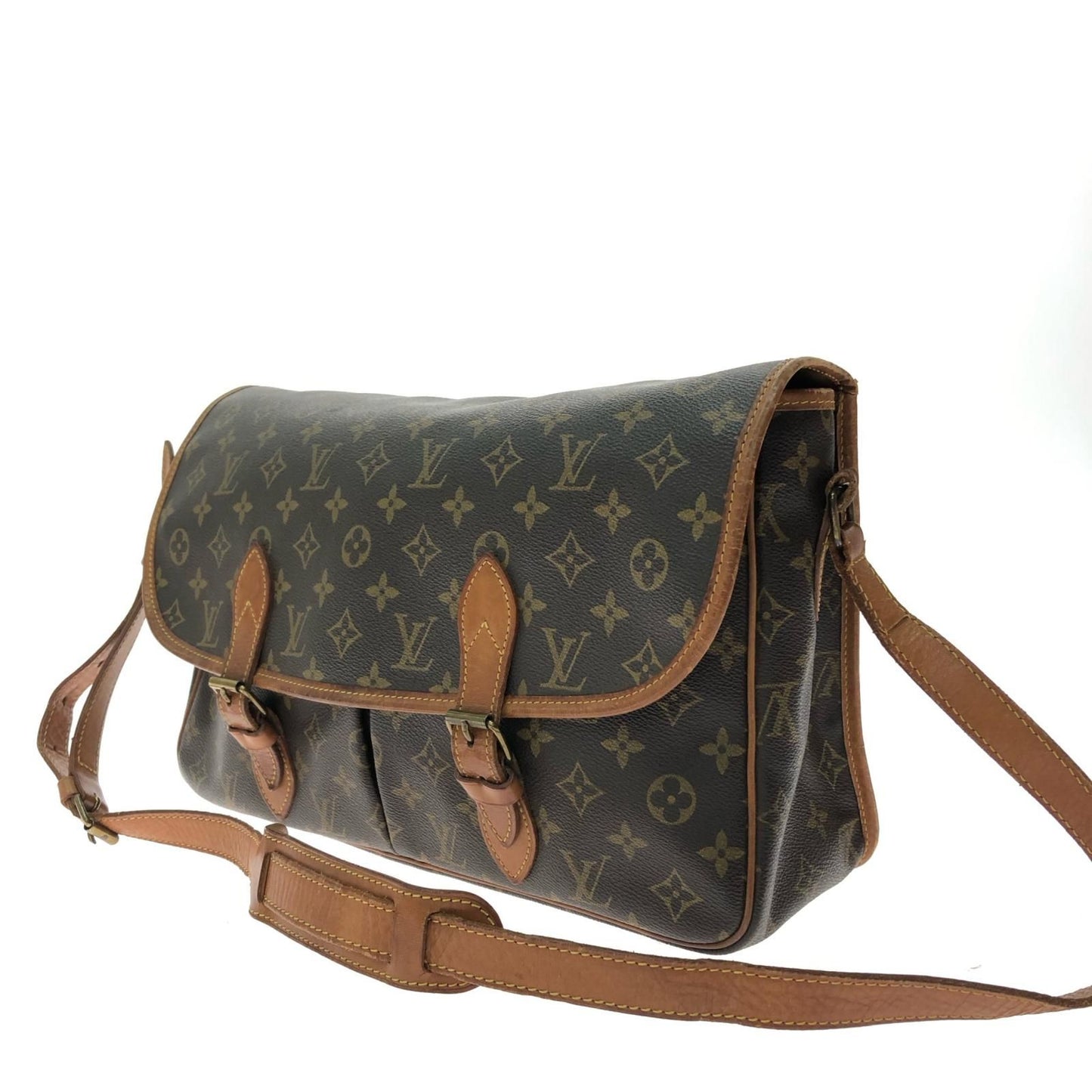 Louis Vuitton Unisex Shoulder Bag Monogram Gibess Ière GM M42246 Brown