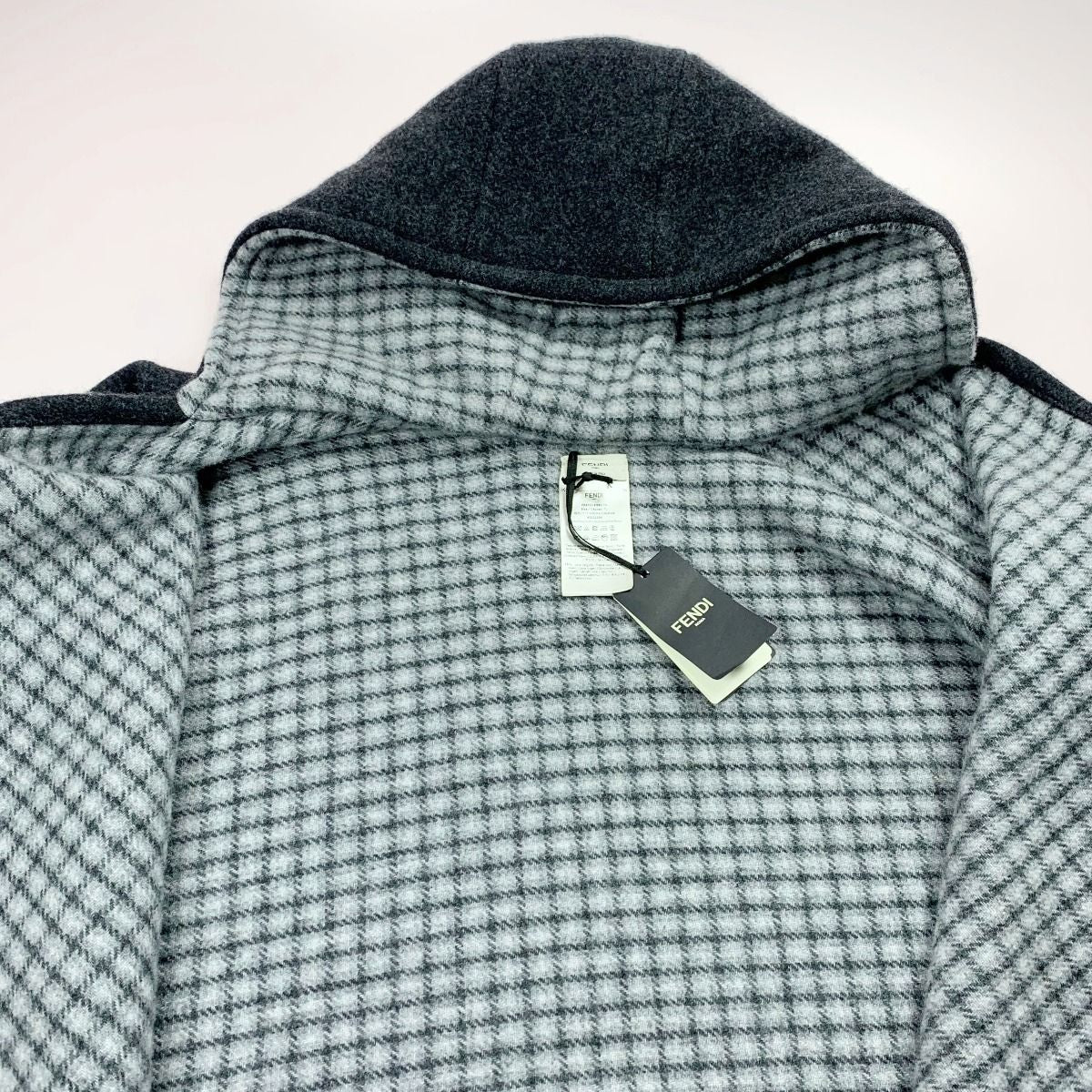 Fendi Hooded Poncho Cape Cloak Fxx707 Gray Ladies