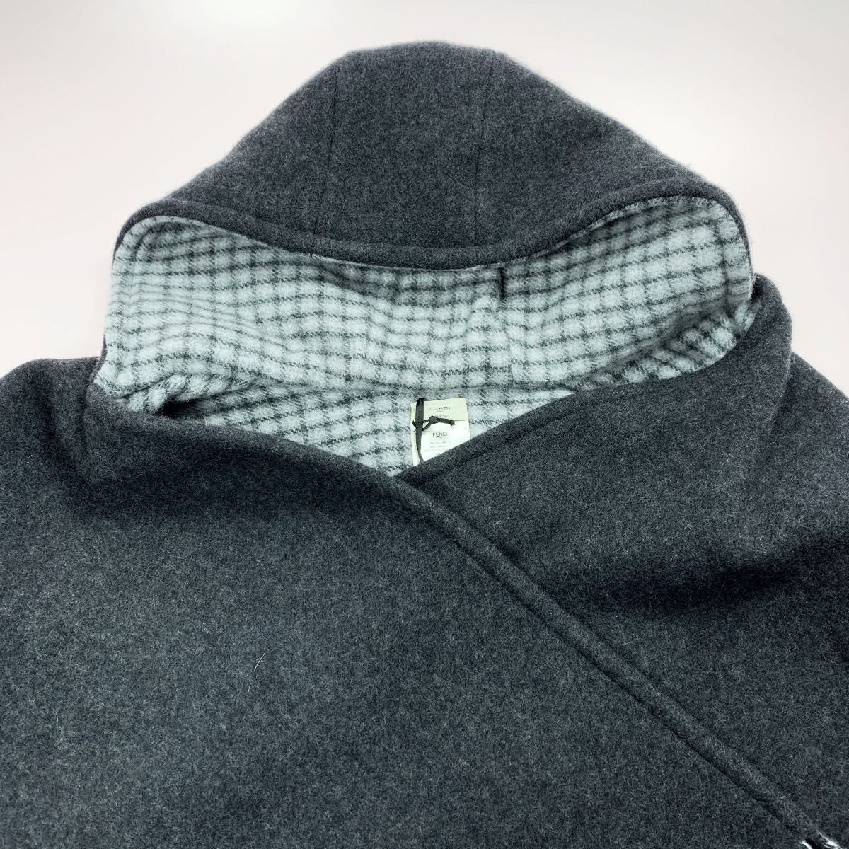 Fendi Hooded Poncho Cape Cloak Fxx707 Gray Ladies