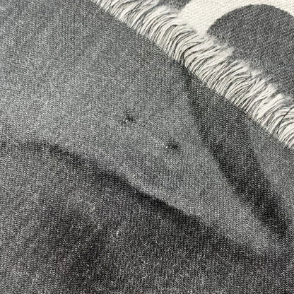 Chanel Coco Large Stole Black X Gray