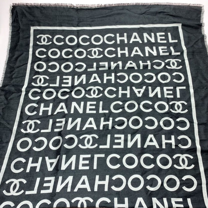 Chanel Coco Large Stole Black X Gray