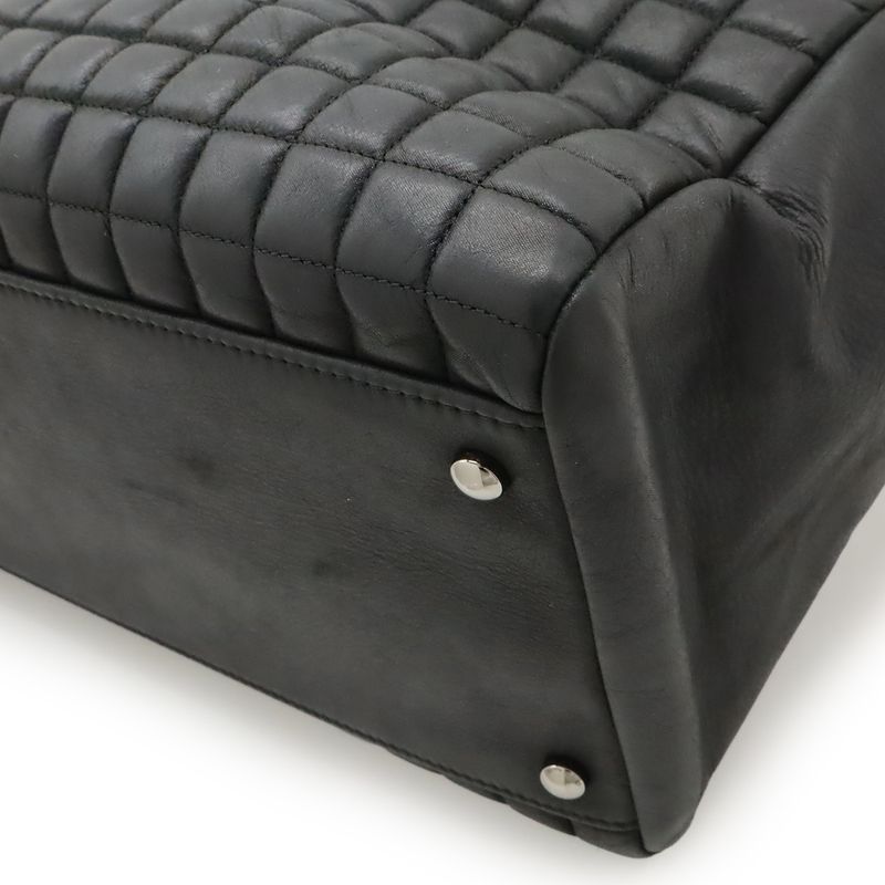 Chanel 2.55 Choco Bar Coco Mark Chain Tote Bag Shoulder Bag Sparkle Leather