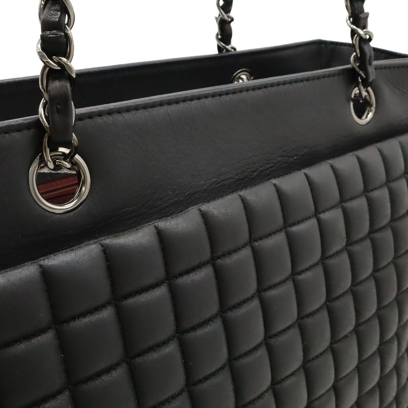 Chanel 2.55 Choco Bar Coco Mark Chain Tote Bag Shoulder Bag Sparkle Leather