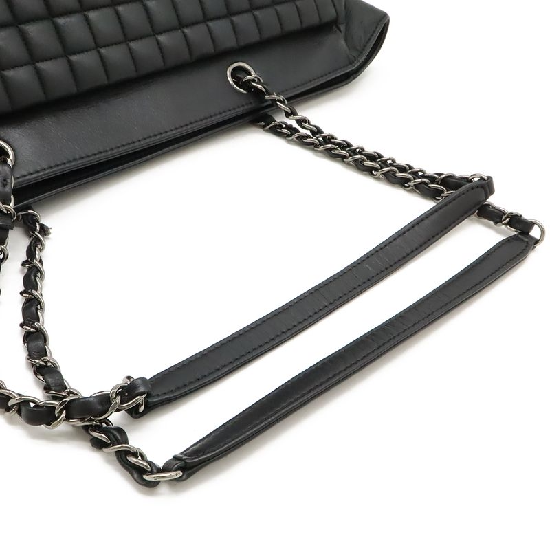 Chanel 2.55 Choco Bar Coco Mark Chain Tote Bag Shoulder Bag Sparkle Leather