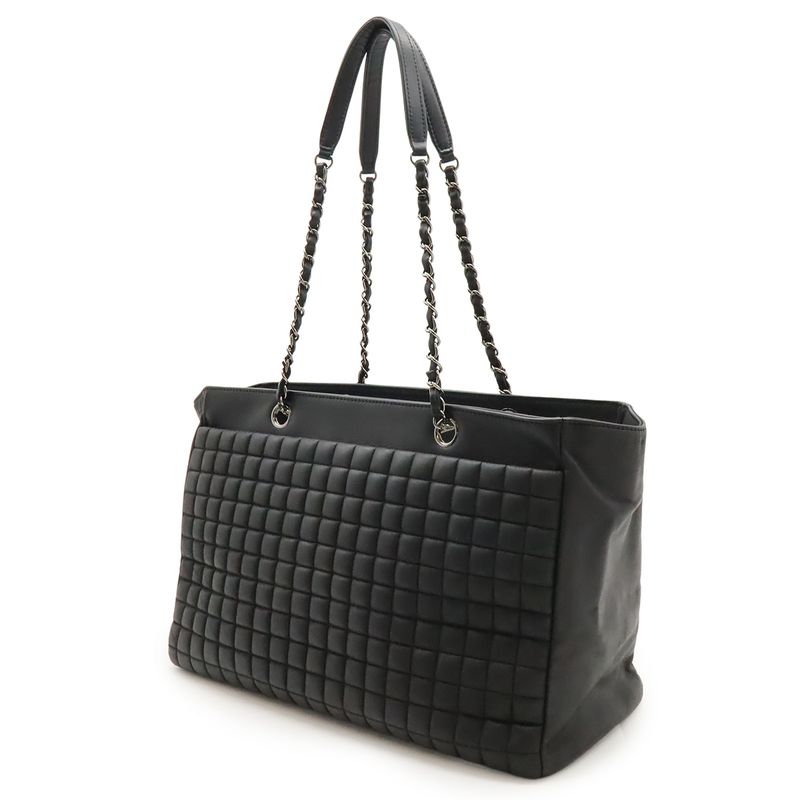 Chanel 2.55 Choco Bar Coco Mark Chain Tote Bag Shoulder Bag Sparkle Leather